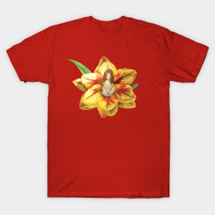 Thumbelina, A girl in blom T-Shirt